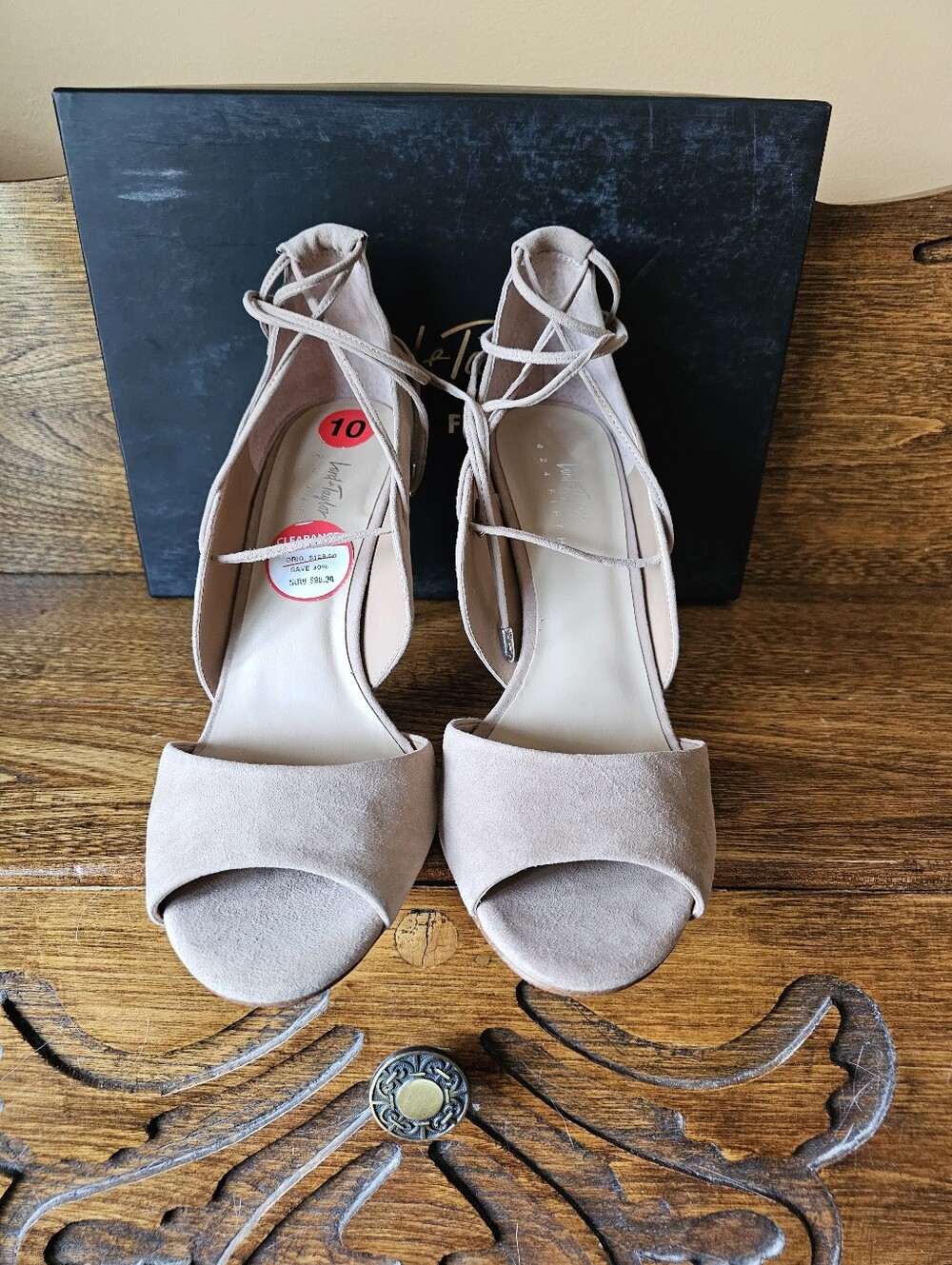 LORD & TAILOR Suede Lace-up Heels